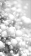 Abstract background of 3d spheres. Modern plastic pastel bubbles. Concept of science physics nano rendering glossy balls