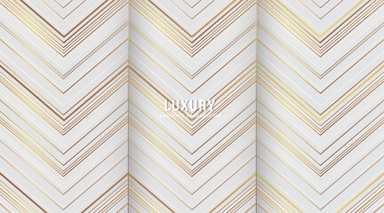 Luxury gold lines pattern template, artistic covers design, abstract background. Golden white trendy pattern graphic, for poster, brochure, cards. Vector illustration