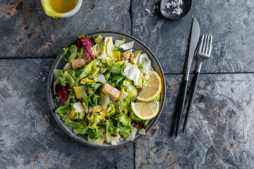 Canvas Print - Summer chicken salad with vegetables