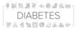Diabetes Treatment Collection Icons Set Vector .