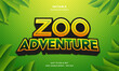 zoo adventure editable text effect template 
