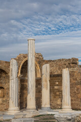 Wall Mural - An antique ruined city of columns.Ruin. View of the ancient city in Side, Turkey.