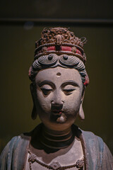 Wall Mural - Close up of Guanyin Bodhisattva statue in ancient Buddhist temples in China