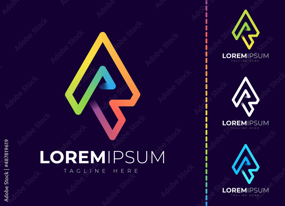 Letter r logo colorful gradient design template Stock Vector | Adobe Stock