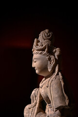 Wall Mural - Chinese ancient cultural relics - close-up of stone Bodhisattva statue