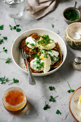 Wall Mural - Zucchini pancakes with pike caviar