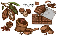 Badge Design With Colored Cocoa Beans, Cocoa, Chocolate, Chocolate Candies