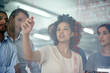 © Tabitha Rose/peopleimages.com - Shes got them hanging on her every word. Shot of a group of creative businesspeople plotting out details on a glass wall.