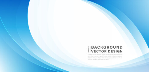 Abstract blue curve paper layers background with space for your text. Minimal style gradient curvy template design on white background. Modern simple vector element. Vector illustration