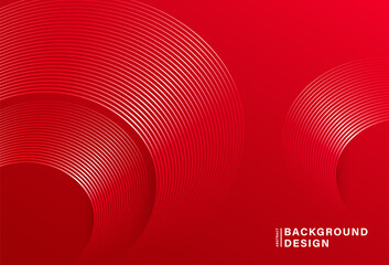 Abstract red gradient background with curve shiny lines and shadow decoration. Modern simple bright curve lines graphic design. Trendy dynamic curve line vector element. Vector illustration