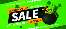 St Patrick's Day Discount Sale Web Banner Social Media Post Flyer Design