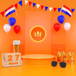 King's Day Celebrate Podium 3d rendering., King's Birthday in the Netherlands.