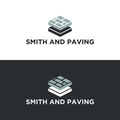 Wall Mural - Construction smith and paving on white background Design element Template for logo signage