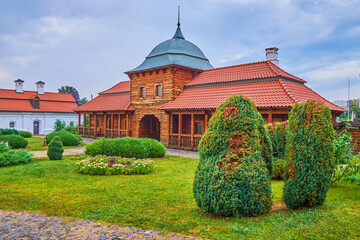 Sticker - Stroll in small inner park of Bohdan Khmelnytsky Residence in Chyhyryn, Ukraine