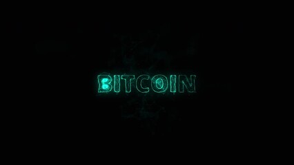 Fototapete - Bitcoin title with plexus effect. Connected lines with dots. Lines title plexus
