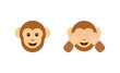 Monkey face vector isolated icon. Emoji illustration. Monkey vector emoticon. See no evil monkey vector flat icon. Isolated monkey face emoji illustration
