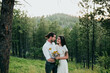 Couple looks into each other’s eyes during elopement