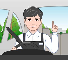 Poster - 運転している男性