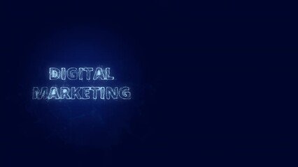 Leinwandbilder - Digital Marketing title with plexus effect. Connected lines with dots. Lines title plexus