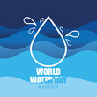 World water day poster drop of water outline Vector