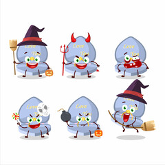 Sticker - Halloween expression emoticons with cartoon character of blue love ring box