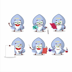 Sticker - Professor blue love ring box academic cartoon character working on laboratory