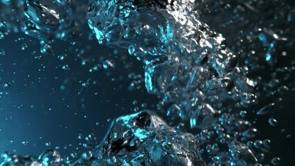 Aufkleber - Super slow motion of bubbling water in detail. Filmed on high speed cinema camera, 1000 fps.