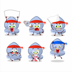 Wall Mural - Mascot design style of blue love ring box character as an attractive supporter