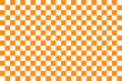 Checkered chess  with orange color seamless pattern and background