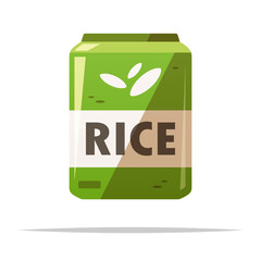 Wall Mural - Bag of rice package vector isolated illustration