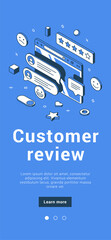 Wall Mural - customer review cyberspace service choice quality evaluation with followers comment mobile applicati