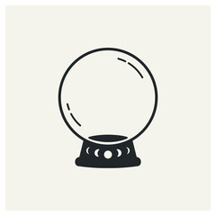 Wall Mural - fortune telling crystal ball. the stand has a slotted pattern. symbol of magic and witches. vector i