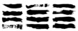 © high_resolution - Vector collection of artistic grungy black paint hand made creative brush stroke set isolated on banner background. A group of abstract grunge sketches for design education or graphic art decoration
