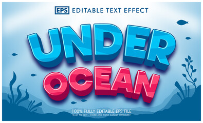 Wall Mural - Under ocean 3d editable text effect