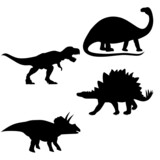 Fototapeta Dinusie - Dinosaur vector silhouette
