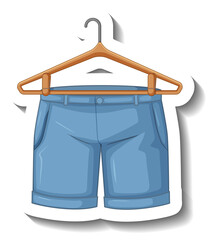 Wall Mural - Cartoon denim shorts with coathanger