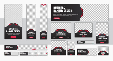 Wall Mural - abstract banner design web template set, horizontal header web banner. set of creative web banners o