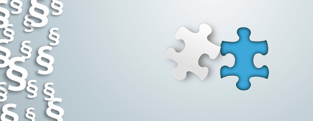 Wall Mural - Paper Paragraphs Puzzle Hole Gray Header