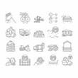 Crushed Stone Mining Collection Icons Set Vector .