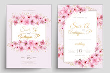 Romantic Cherry Blossom Wedding Invite Card Set