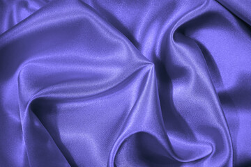 Wall Mural - Purple blue silk satin. Beautiful soft folds. Shiny fabric surface. Elegant background with space for design. Very Peri. Color of the year 2022.