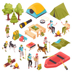 Canvas Print - Hiking Camping Icon Set