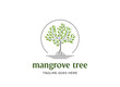 Modern Green Mangrove Plant Tree for Garden Park Conservation Logo Design Vector