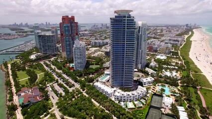 Wall Mural - Aerial view of South Beach in Miami, Florida, United States.	