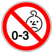 vsrr75 VectorSignRoundRed vsrr - Nicht für Kinder unter drei Jahren geeignet . english: prohibition sign . not suitable for children under 3 years . vector sign . transparent . AI 10 / EPS 10 . g11209