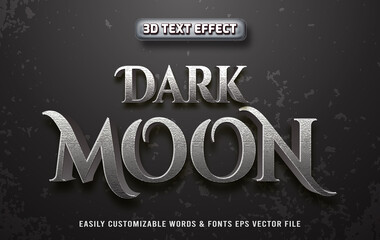 Wall Mural - Dark moon 3d text effect teamplate