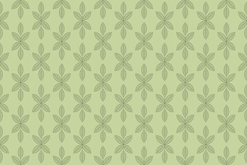 Wall Mural - minimal seamless pattern with geometric leaves. delicate and elegant floral trendy background. great