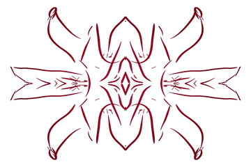 abstract red pattern on a white background