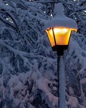 Vintage Street Lantern In Winter Free Stock Photo - Public Domain Pictures
