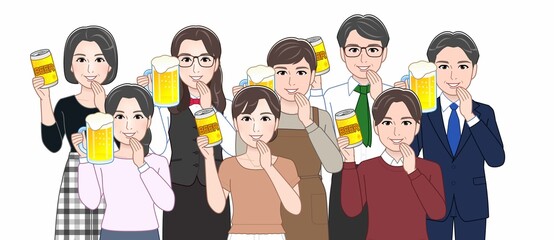 Poster - お酒を持っている人々